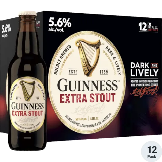 Picture of Guinness Extra Stout 12 Pack 11.2 Ounce Bottles